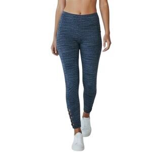 Marc New York Women's Performance Leggings S Heather Gray Criss Cross Ankle Full